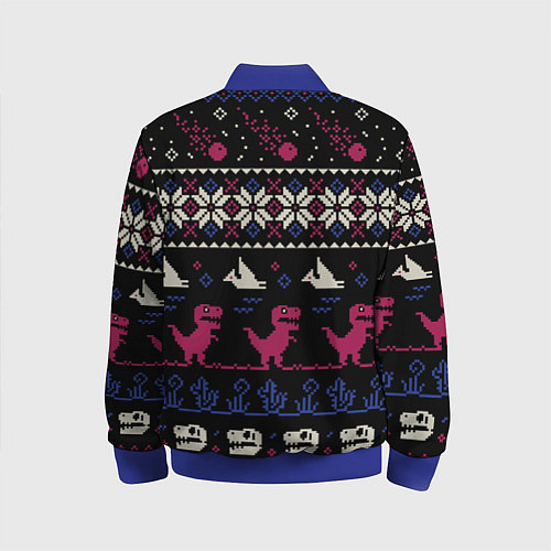 Детский бомбер Доисторический свитер / 3D-Синий – фото 2