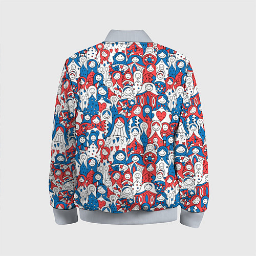 Детский бомбер Русские матрешки / 3D-Серый – фото 2