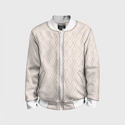 Бомбер детский Бежевый геометричные линии, цвет: 3D-белый