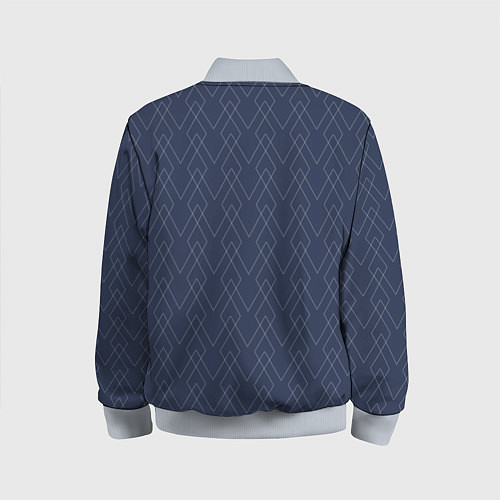 Детский бомбер Серо-синий геометричные линии / 3D-Серый – фото 2