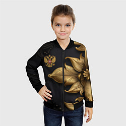 Бомбер детский Золотой герб России, цвет: 3D-черный — фото 2