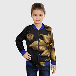 Бомбер детский Золотой герб России, цвет: 3D-синий — фото 2