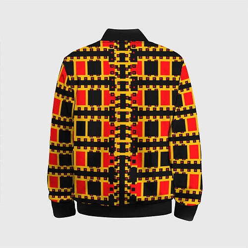 Детский бомбер Королевские квадраты / 3D-Черный – фото 2