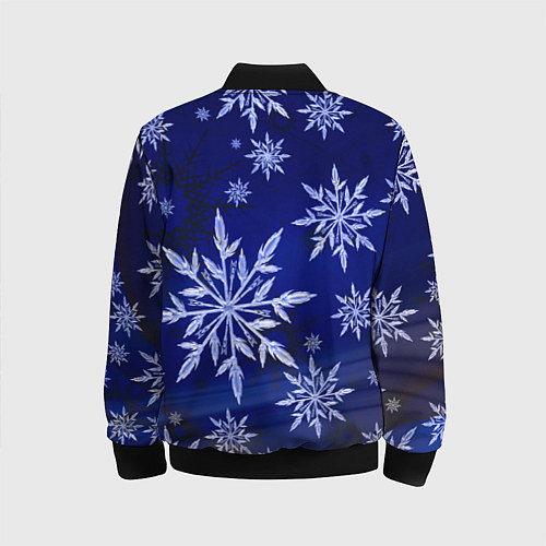 Детский бомбер Зима и снежинки / 3D-Черный – фото 2