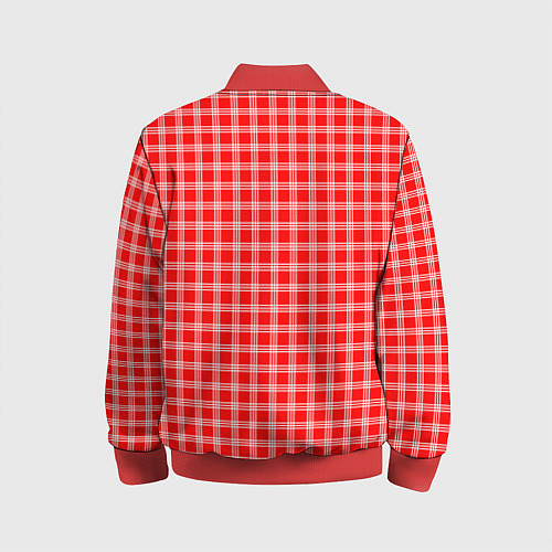 Детский бомбер Красно-белый клетчатый / 3D-Красный – фото 2