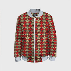 Детский бомбер Золотая и красная чешуя