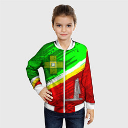 Бомбер детский Флаг Зеленограадского АО, цвет: 3D-белый — фото 2