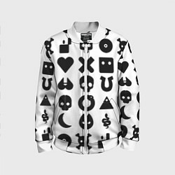 Детский бомбер Love death robots pattern white