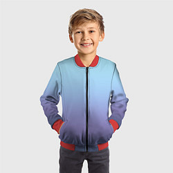 Бомбер детский Градиент фиолетово голубой, цвет: 3D-красный — фото 2