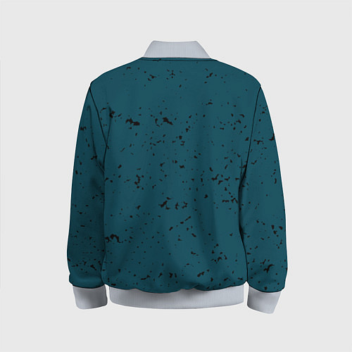 Детский бомбер Тёмный сине-зелёный с чёрными вкраплениями / 3D-Серый – фото 2