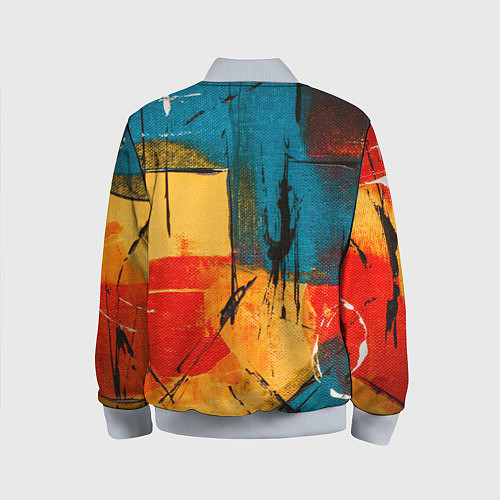 Детский бомбер Картина маслом / 3D-Серый – фото 2