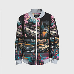 Бомбер детский Japanese jdm art, цвет: 3D-серый