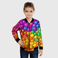 Бомбер детский Разноцветные шарики, цвет: 3D-черный — фото 2