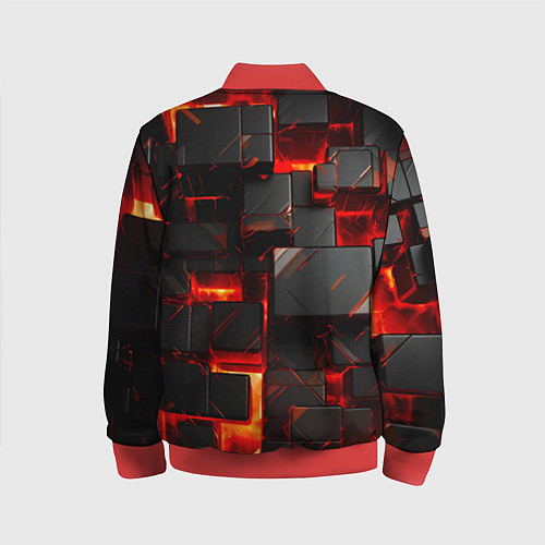 Детский бомбер Неоновые квадратики / 3D-Красный – фото 2