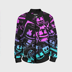 Детский бомбер Marshmello neon pattern