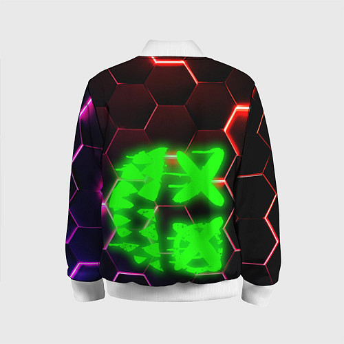 Детский бомбер Монстр из неона / 3D-Белый – фото 2