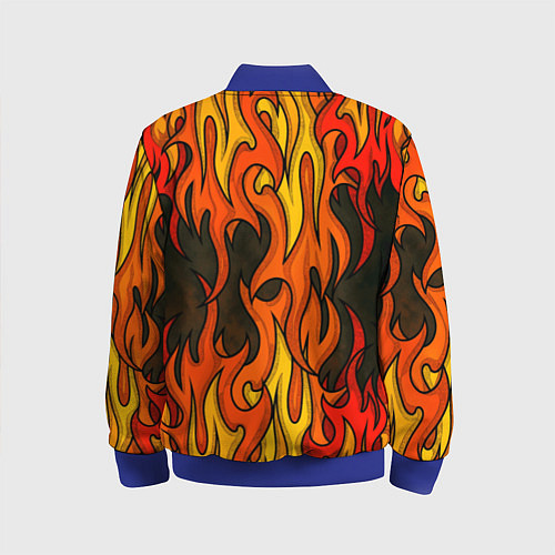 Детский бомбер Языки пламени арт / 3D-Синий – фото 2