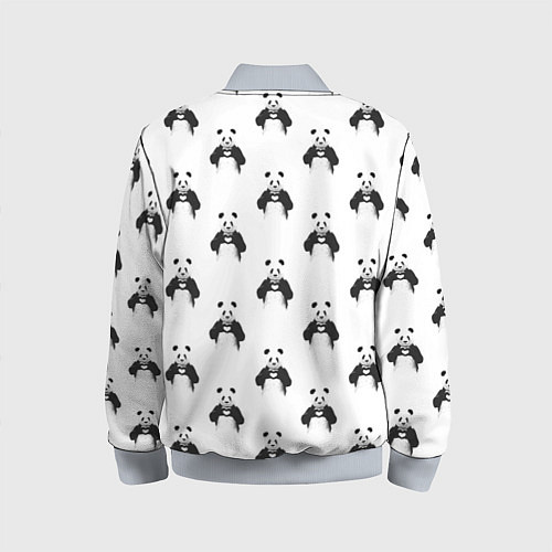 Детский бомбер Panda love - pattern / 3D-Серый – фото 2