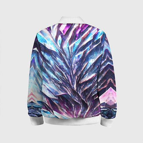 Детский бомбер Синий драгоценный камень / 3D-Белый – фото 2