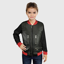 Бомбер детский Terminator first - leather jacket, цвет: 3D-красный — фото 2