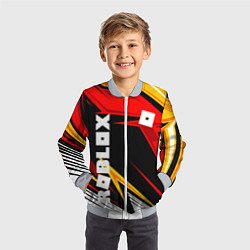 Бомбер детский Роблокс - спортивная абстрация, цвет: 3D-серый — фото 2