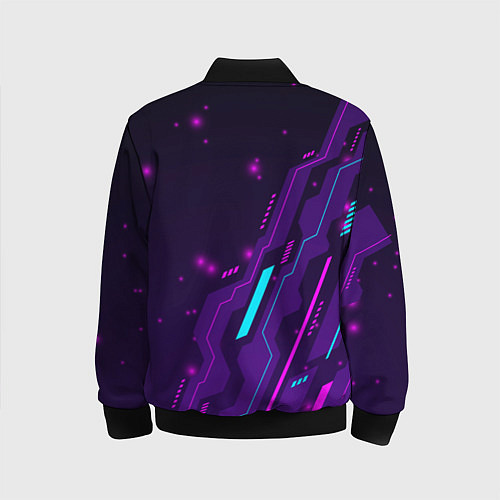 Детский бомбер Final Fantasy neon gaming / 3D-Черный – фото 2