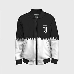 Бомбер детский Juventus белый огонь текстура, цвет: 3D-черный