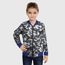 Бомбер детский Серый пиксельный камуфляж, цвет: 3D-синий — фото 2