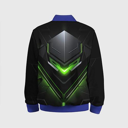 Детский бомбер Green and black abstract style / 3D-Синий – фото 2