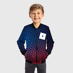 Бомбер детский Roblox неоновые соты, цвет: 3D-черный — фото 2