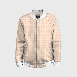 Детский бомбер Светлый персиковый клетчатый
