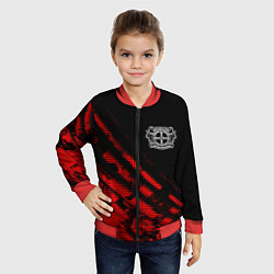 Бомбер детский Bayer 04 sport grunge, цвет: 3D-красный — фото 2