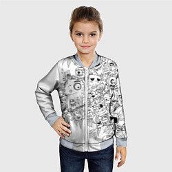 Бомбер детский Дудлы с хамелеоном, цвет: 3D-серый — фото 2