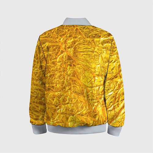Детский бомбер Текстура золотой мятой поверхности / 3D-Серый – фото 2