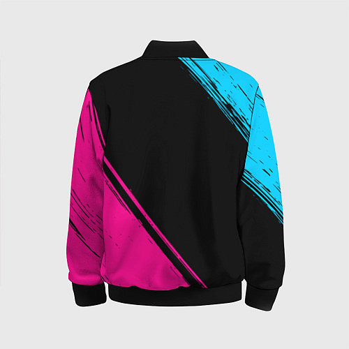 Детский бомбер Sporting - neon gradient вертикально / 3D-Черный – фото 2