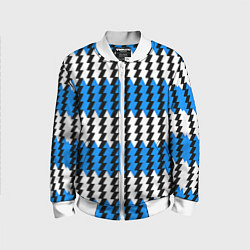 Детский бомбер Вертикальные бело-синие полосы