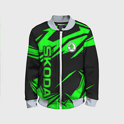 Бомбер детский Skoda - green uniform, цвет: 3D-серый
