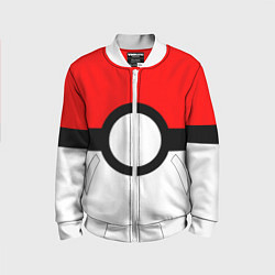 Бомбер детский Pokeball texture, цвет: 3D-белый