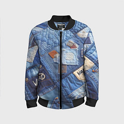 Детский бомбер Vanguard jeans patchwork - ai art