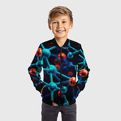 Бомбер детский Молекулы под микроскопом, цвет: 3D-черный — фото 2
