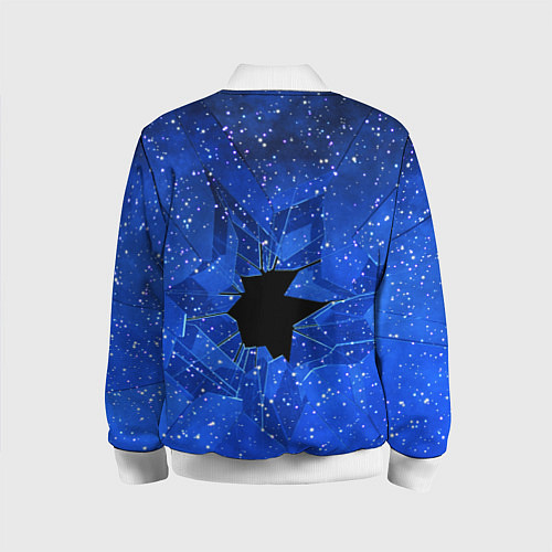 Детский бомбер Расколотое стекло - звездное небо / 3D-Белый – фото 2