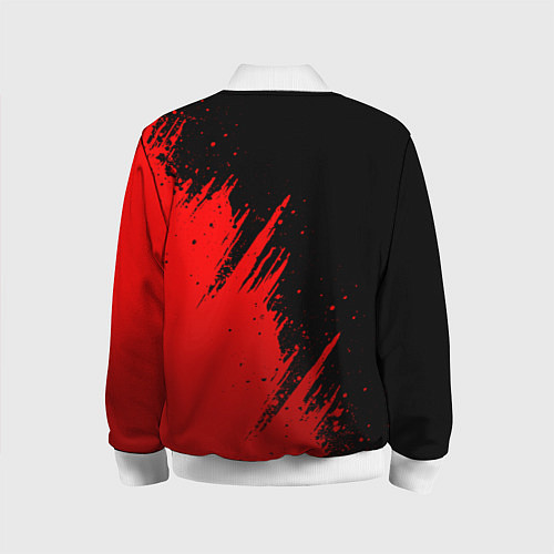 Детский бомбер СССР - черно-красный / 3D-Белый – фото 2