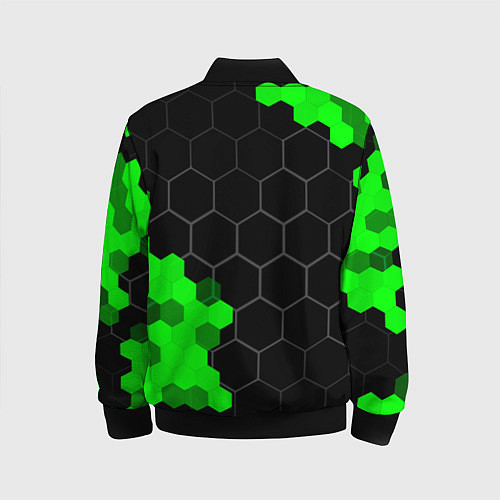 Детский бомбер Great Wall green sport hexagon / 3D-Черный – фото 2