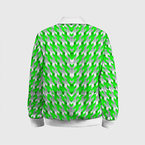 Детский бомбер Зелёно-белый паттерн / 3D-Белый – фото 2