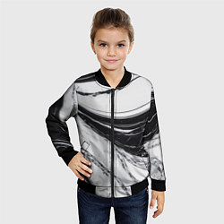 Бомбер детский Мрамор черно-белый, цвет: 3D-черный — фото 2