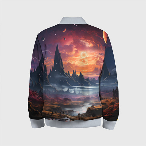 Детский бомбер Космический фантазийный мир на другой планете / 3D-Серый – фото 2