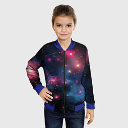 Бомбер детский Абстрактный космос фантастика, цвет: 3D-синий — фото 2