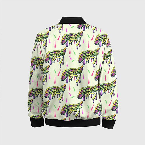 Детский бомбер Елизавета и капли / 3D-Черный – фото 2