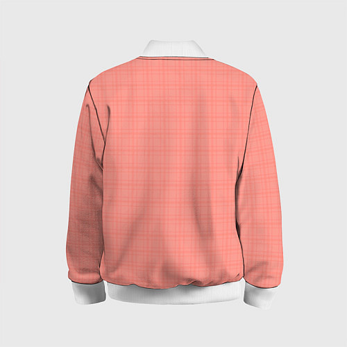 Детский бомбер Персиковый клетчатый / 3D-Белый – фото 2