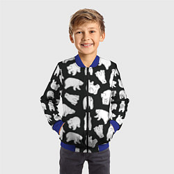 Бомбер детский Узор белые медведи, цвет: 3D-синий — фото 2
